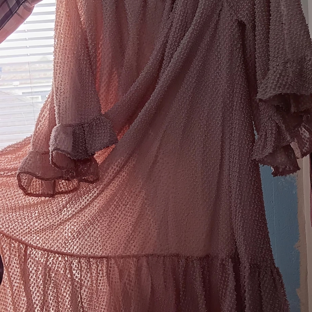 Plus, size 22/24 flowing peach color dress.